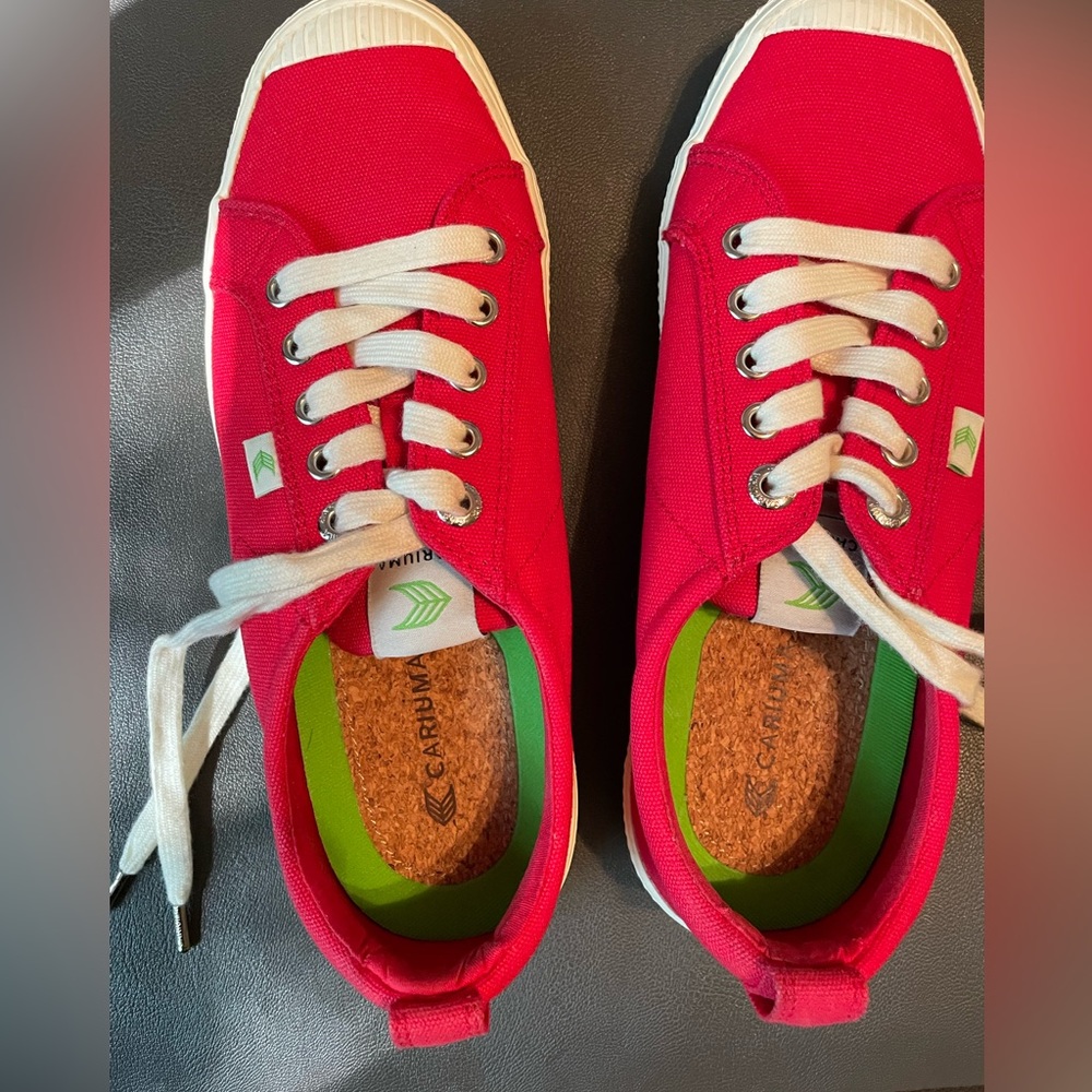 Cariuma Red Sneakers.  Size 8. Lightly used; very good condition.